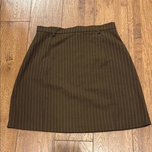 Pinstripe brown a-line skirt